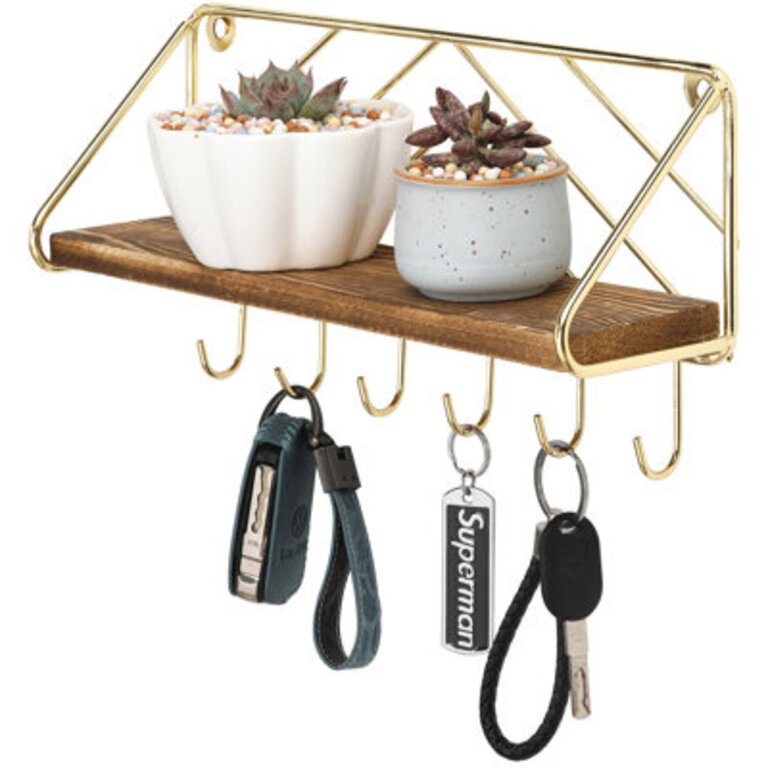 Laquitia Metal Wall Organizer with Key Hooks