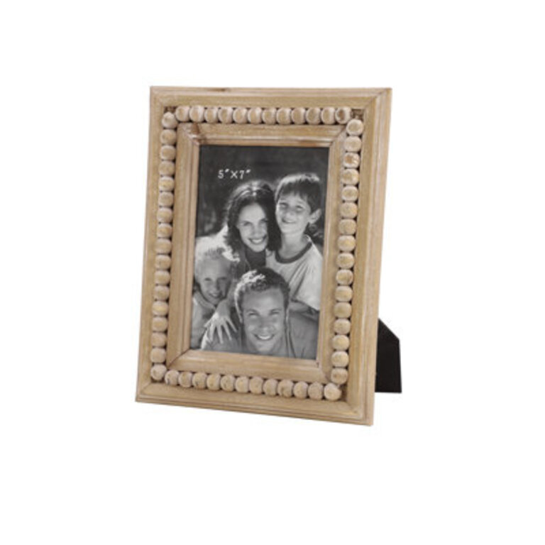 Wood Beaded Photo Frame