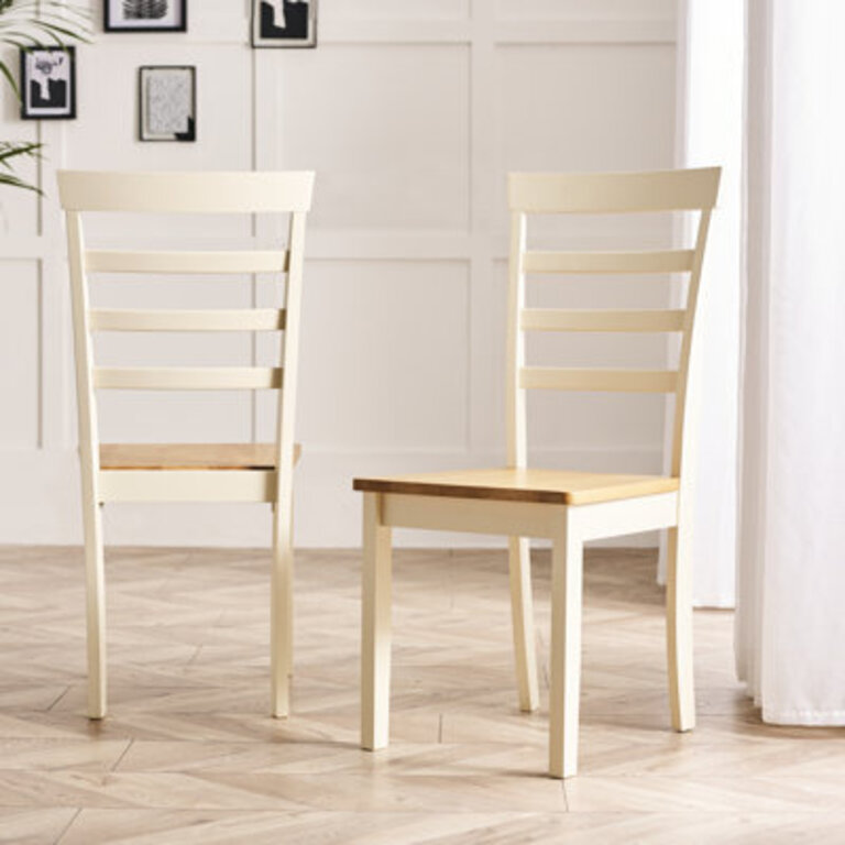 Whitley Solid Wood Dining Chairs - Traditional Rustic Farmhouse Kitchen Style