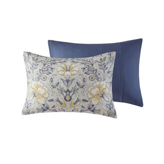 Livia Cotton Percale Botanical Duvet Cover Set