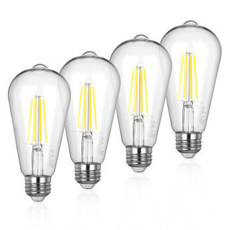 7 Watt 60 Watt Equivalent ST58 LED Non-Dimmable Light Bulb E26 Base