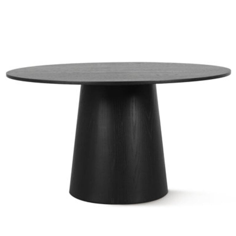 Pedestal Round Dining Table Black
