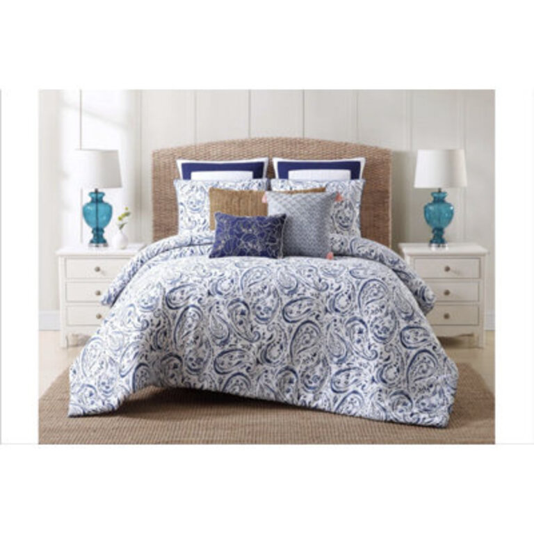 Indienne Paisley Coastal Cotton Ring Stitch Paisley Comforter