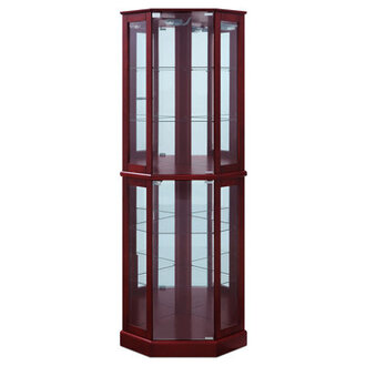 Schmidt WoodGlass Lighted Corner Curio Cabinet 72 H
