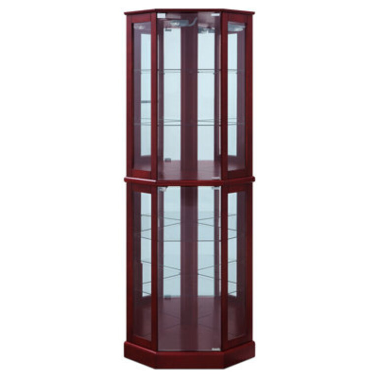 Schmidt WoodGlass Lighted Corner Curio Cabinet 72 H