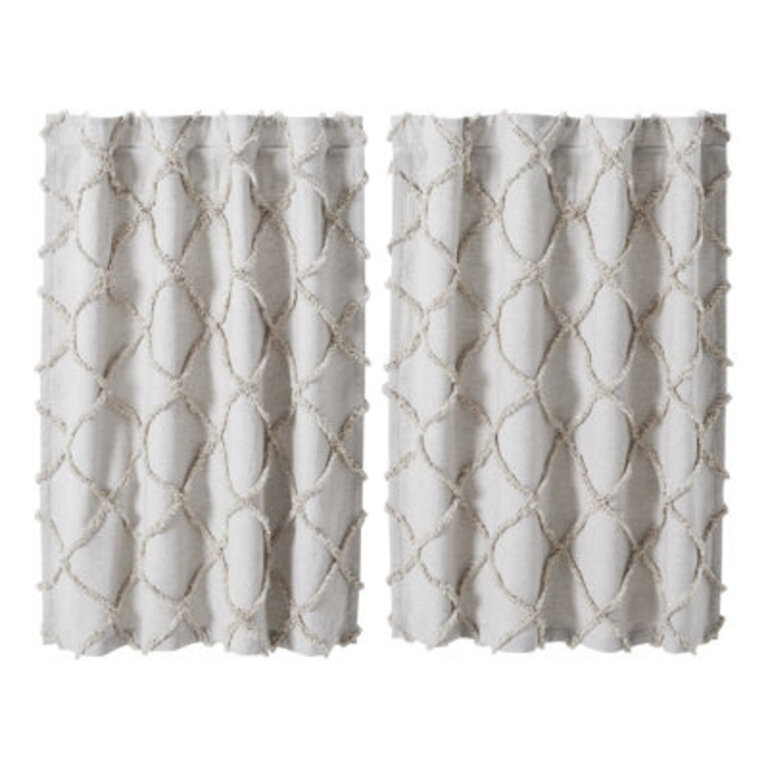 Aysha Cotton Geometric Tailored Cafe Curtain