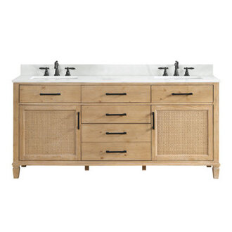 Grisella 72 Free Standing Double Bathroom Vanity with Quartz Top