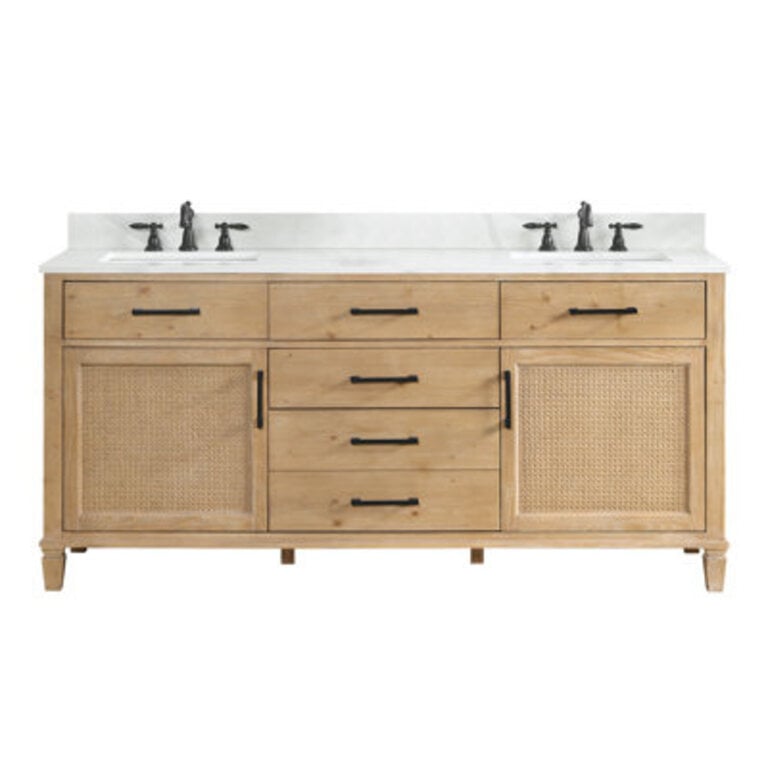 Grisella 72 Free Standing Double Bathroom Vanity with Quartz Top