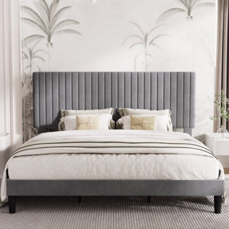 Dunphy Upholstered Platform Bed with Adjustable Headboard