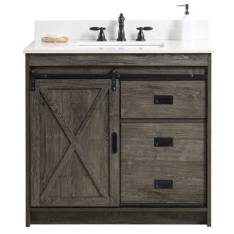 Jillian 36 Single Bathroom Vanity with Engineered Stone Top