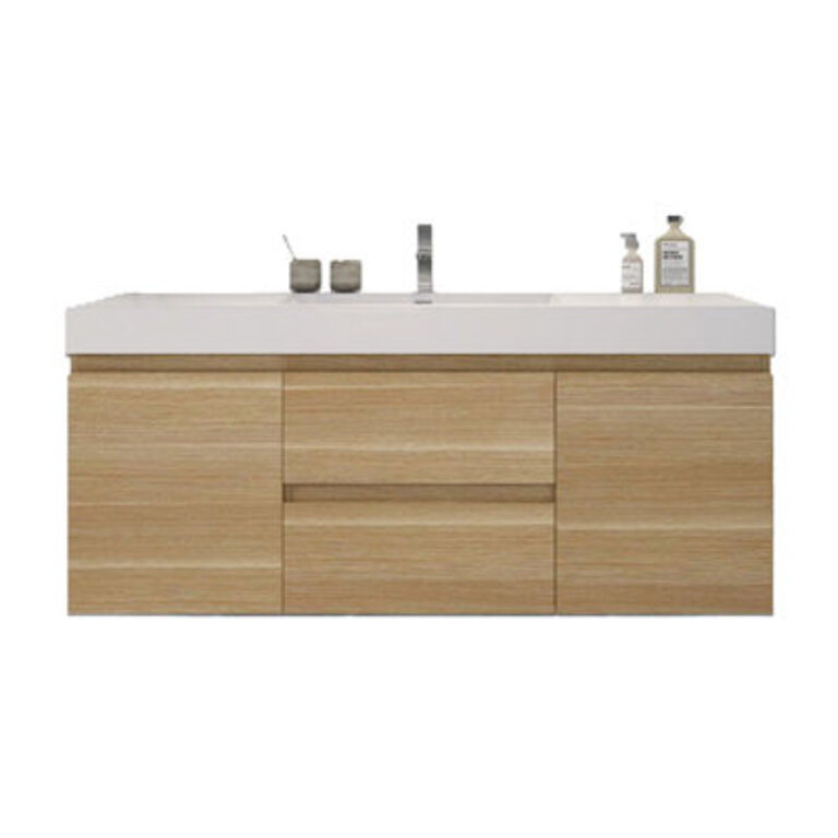 Carny 59 Single Bathroom Vanity with Wood Acrylic Top