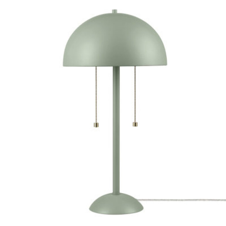 2-Light Sage Green Table Lamp