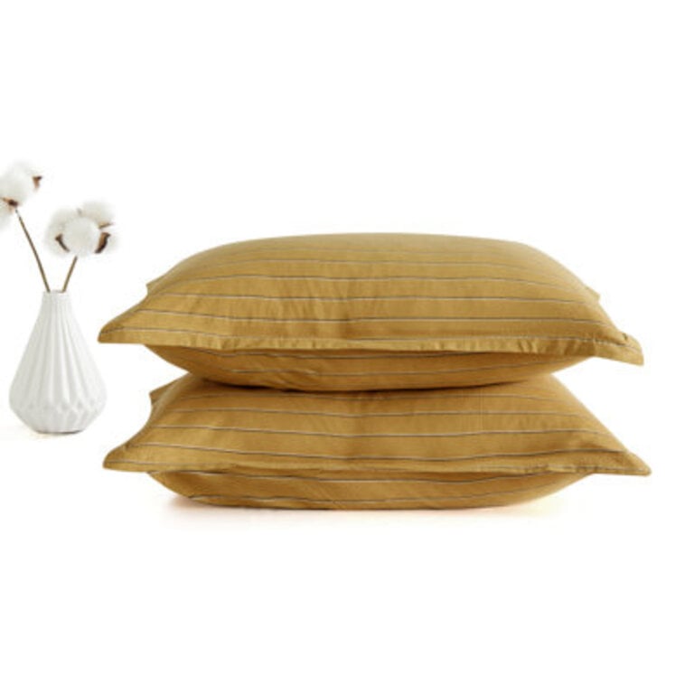 Dione Mid-Century Modern Cotton Percale Striped Duvet Cover
