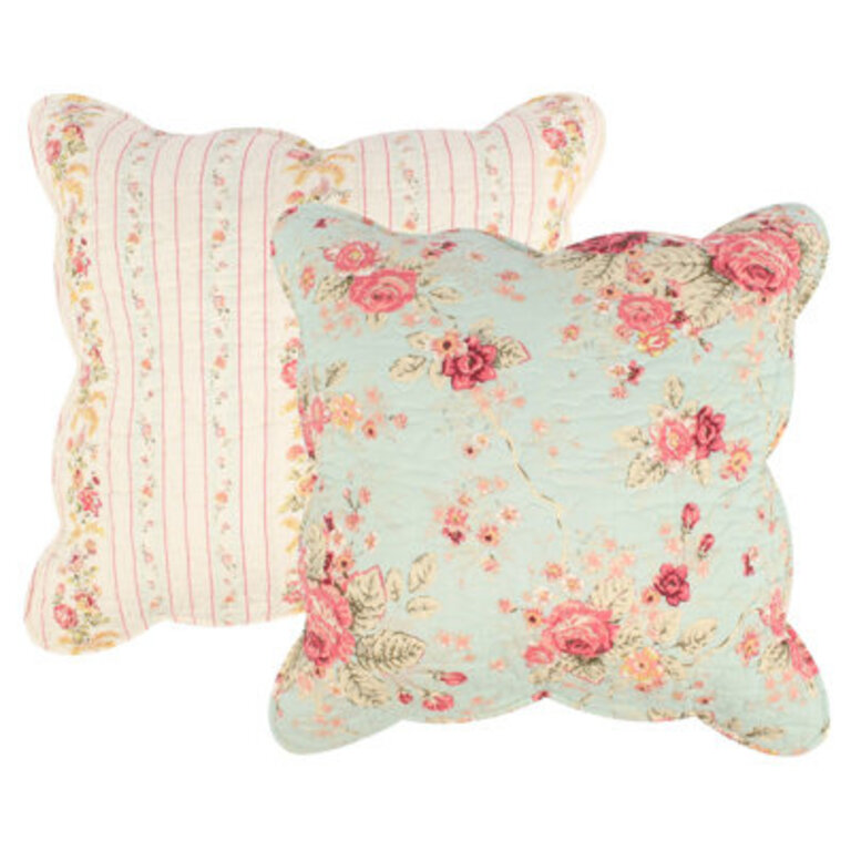 Antique Rose Cotton Throw Pillow Set