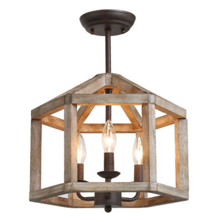Allmeria 3-Light 14 W Modern Farmhouse Semi Flush Mount