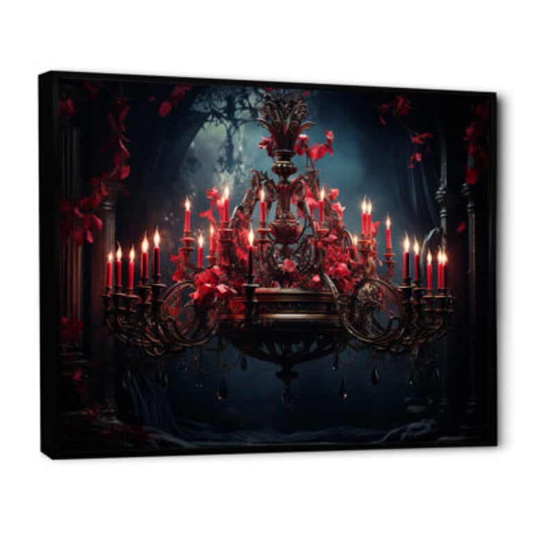 Red Gothic Chandelier Grace - Chandelier Wall Art