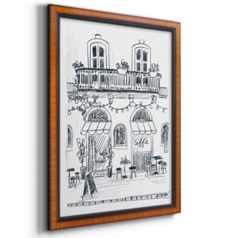 Italian Street Sketch II Premium Framed Canvas- Ready To Hang
