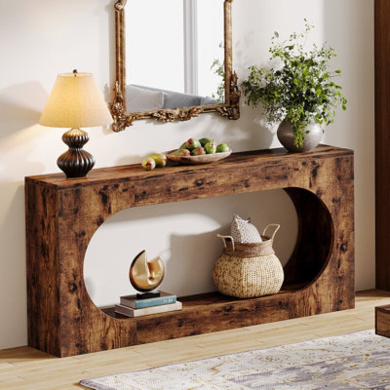63-Inch Console TableNarrow Sofa Table Behind Couch