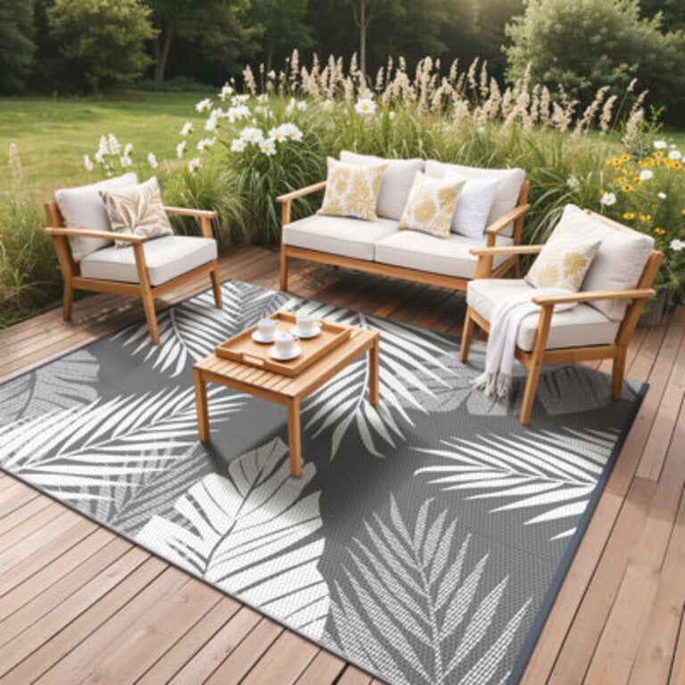 Shimeek Outdoor Mat Waterproof Outdoor Mat Reversible Plastic Camping Rugs