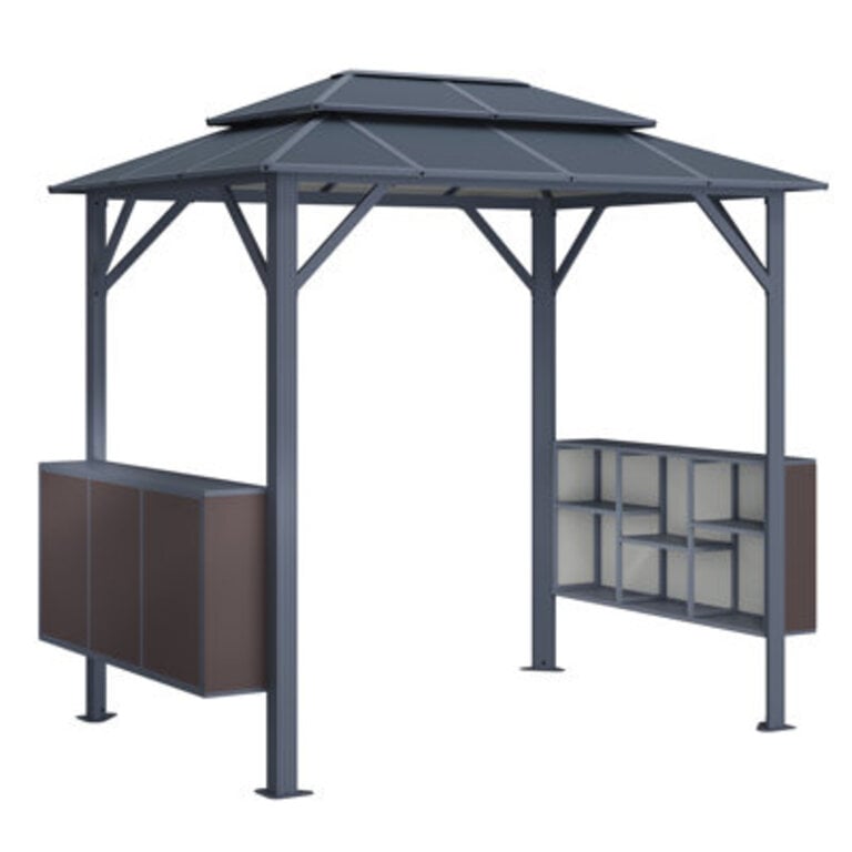 8 Ft W x 6 Ft D Aluminum Grill Gazebo