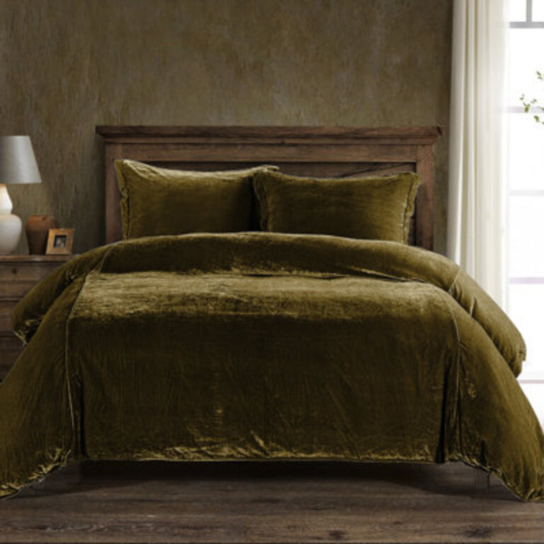 Stella Faux Silk Velvet Classic Chic Modern Rustic Romantic Western Duvet Cover Set