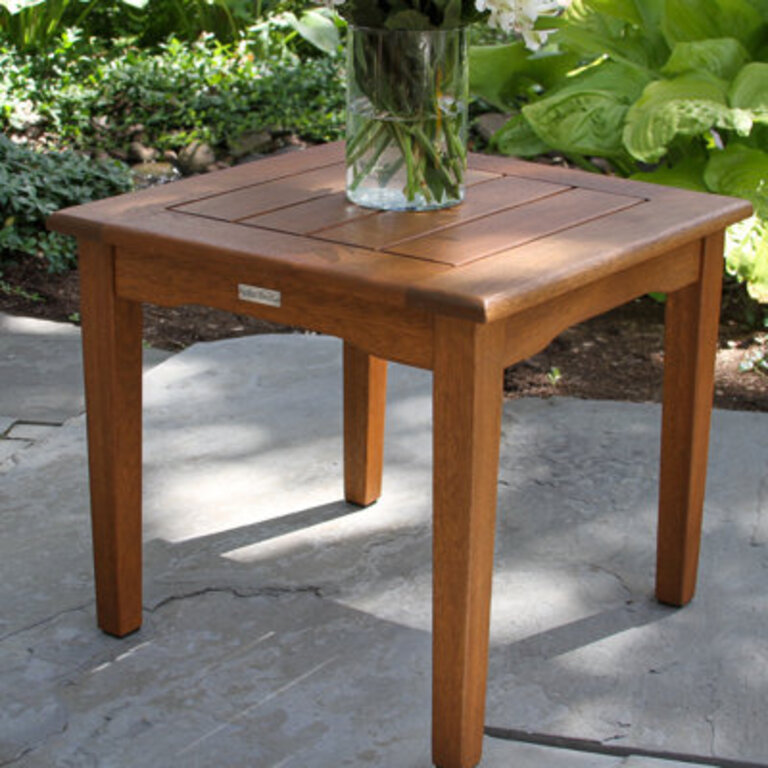 Akiva 195 W Square Eucalyptus Outdoor Side Table