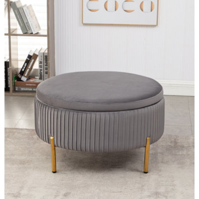 Mariantonietta Upholstered Round Storage Ottoman