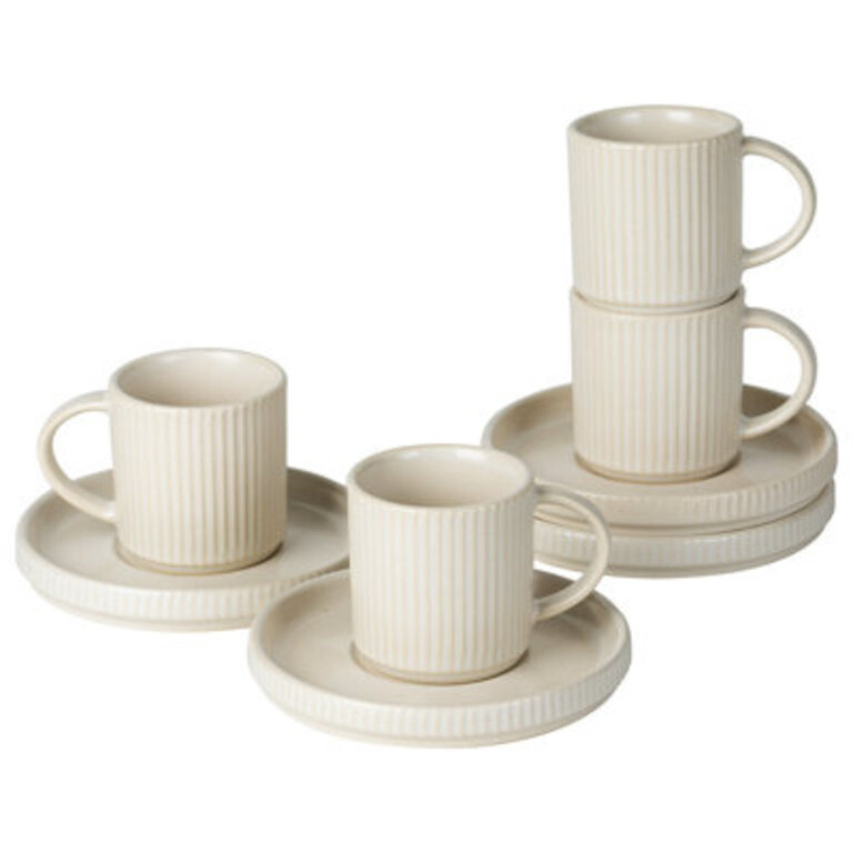 Stoneware 3oz Espresso Cup  Saucer Set Set of 4