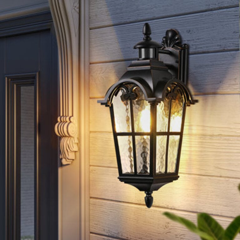 Antunes Aluminum Wall Light With Dusk to Dawn and Motion Sensor