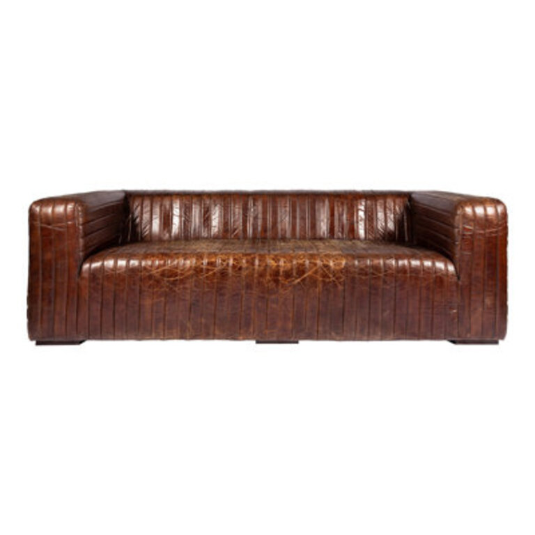 Jeanette 95 Genuine Leather Square Arm Chesterfield Sofa
