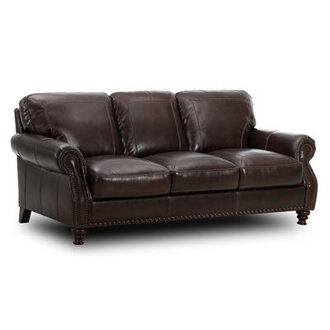Ellard Genuine Leather Rolled Arm Sofa