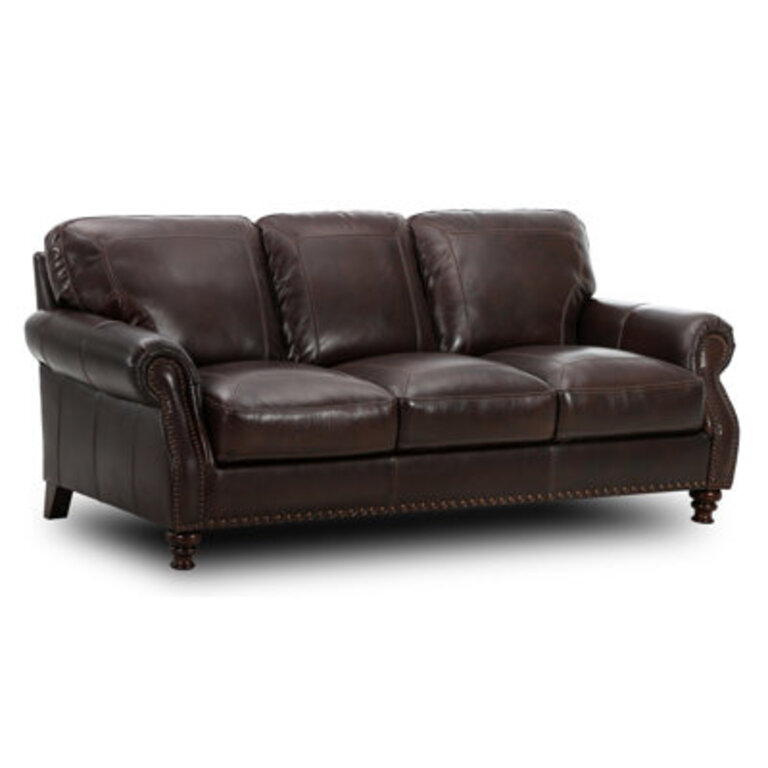 Ellard Genuine Leather Rolled Arm Sofa