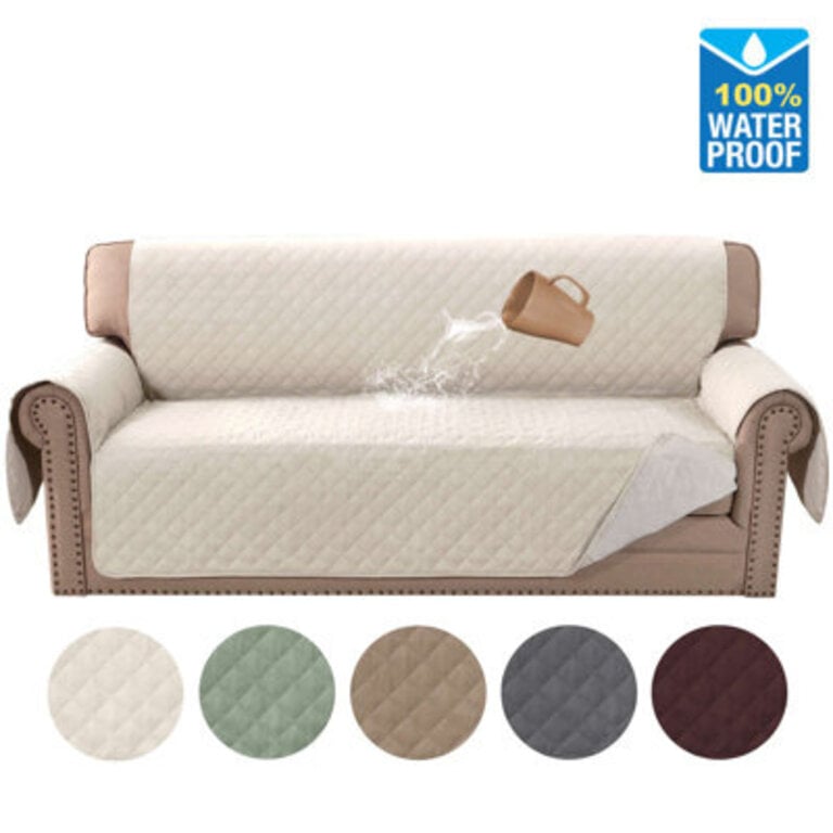 100 Waterproof Microfiber Fabric Sofa Slipcover Chair Cover Furniture Protector Cover with Elastic Straps for Pets Non Slip Loveseat Slipcover Machine Washable