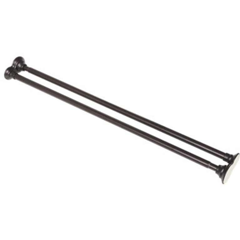 Utopia Alley Adjustable 72-Inch Double Shower Curtain Tension Rods - Rust-Proof Aluminum with Rubber End Cap Easy Installation - Extendable Ideal for Bathroom Retractable Wall-to-Wall - No Drilling