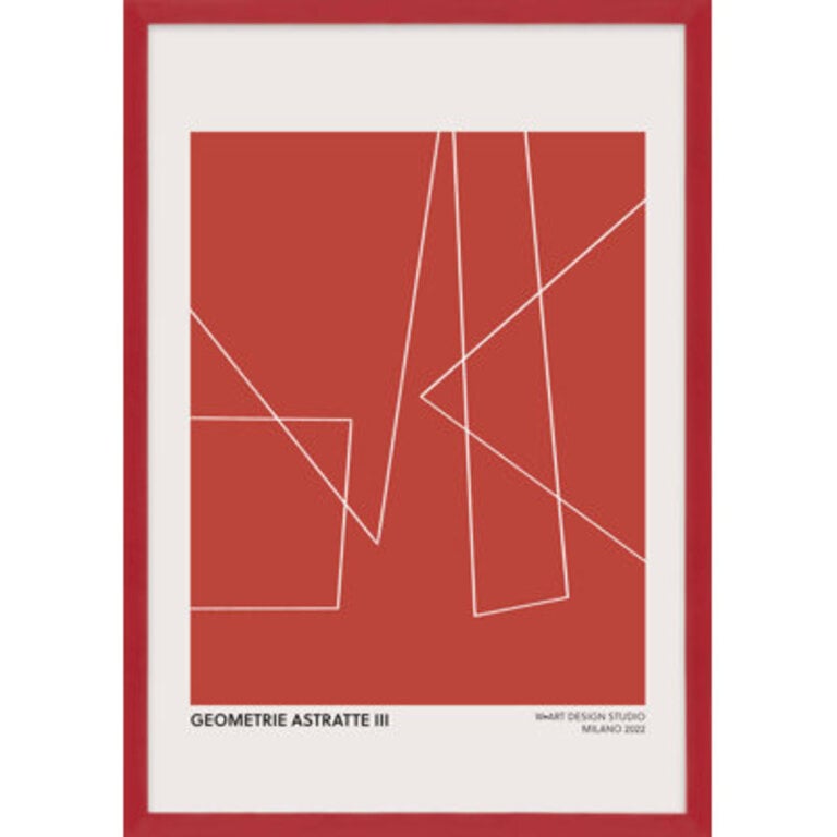 Caila  Geometric Abstraction In Red  by Romina Gadler