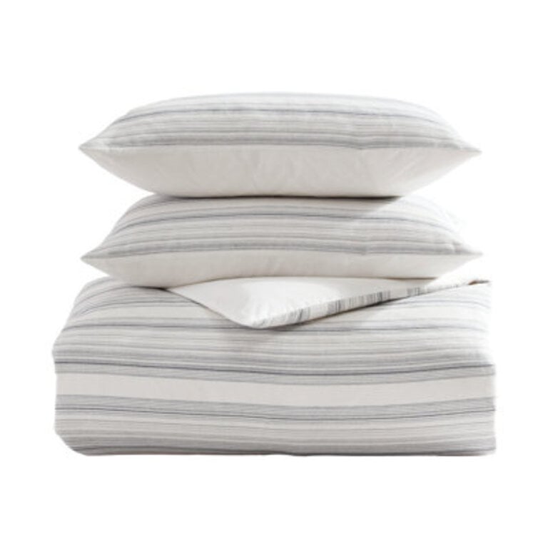 Island Mirco Waffle Stripe GrayIvory Comforter Set