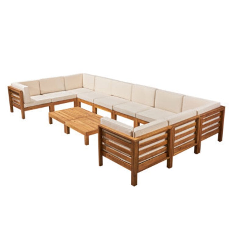 Ajanai Acacia 8 - Person Modular Patio Conversation Set with Cushions