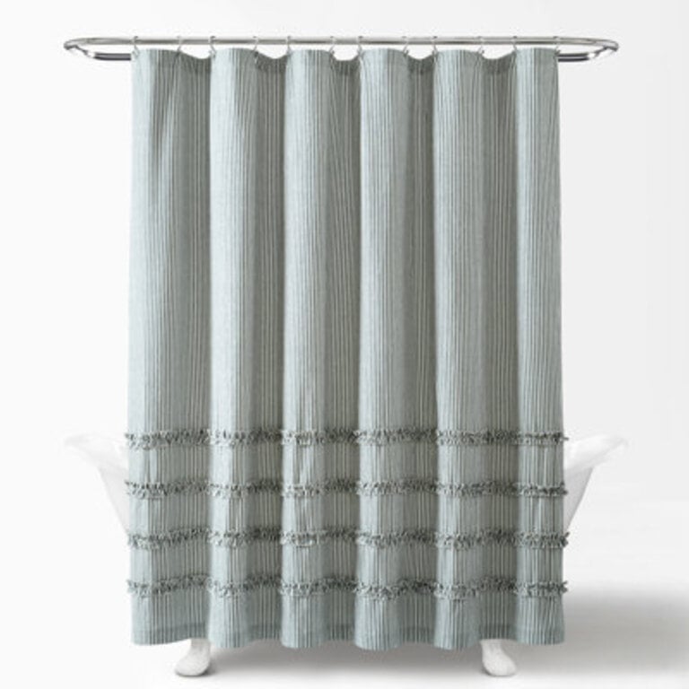 Vintage Stripe Cotton Striped Shower Curtain