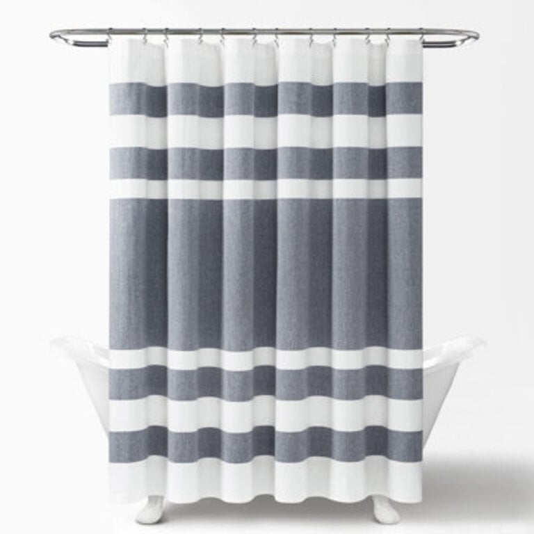 Cape Cod Stripe Cotton Striped Shower Curtain