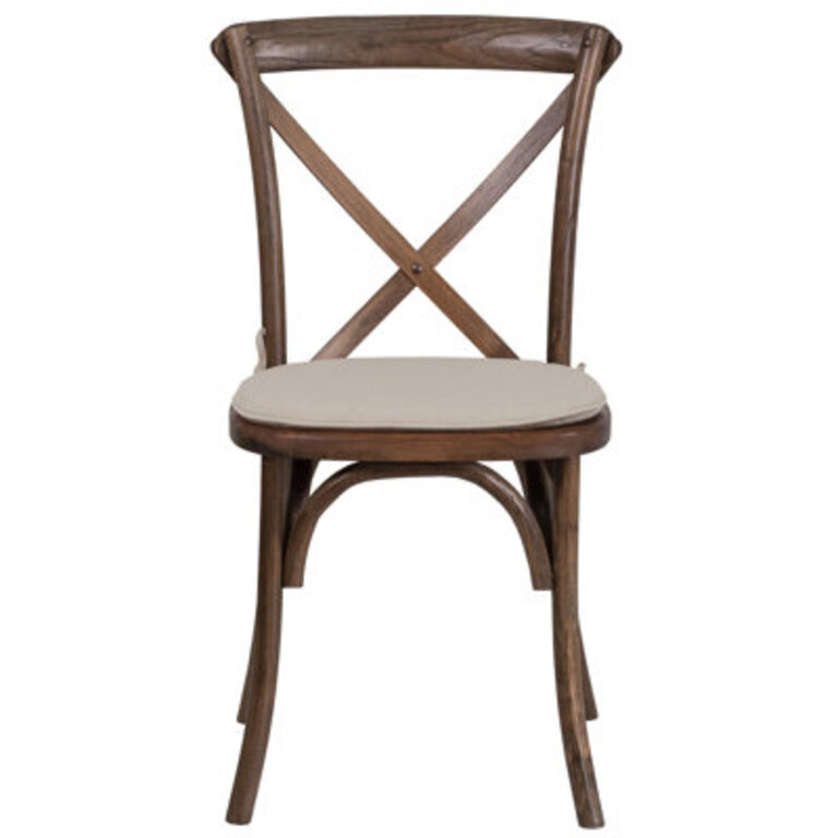 Arquit Series Stackable Wood Cross Back Bistro Dining Chair with Cushion