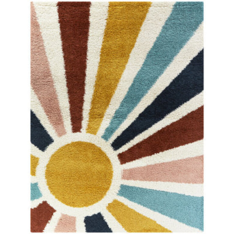 Maust Sunshine Rainbow Shag Rug
