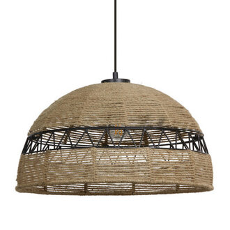 195W 1-Light Mayodan Metal and Jute Pendant