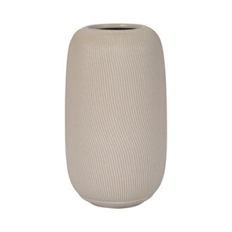 Handcrafted Ribbed Matte Ceramic Table Vase
