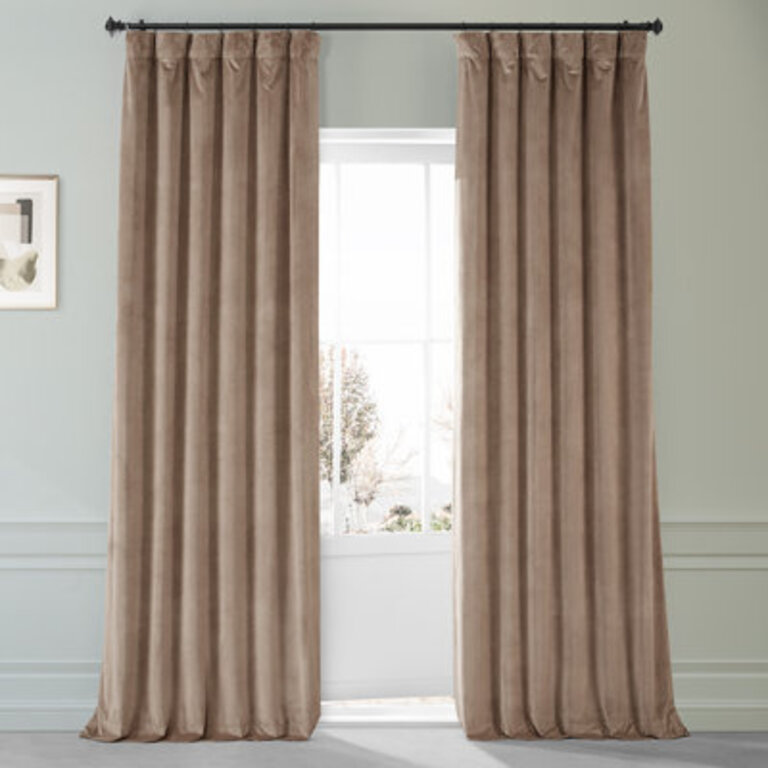 Loria Plush Velvet 100 Blackout Curtains For Bedroom Living Room - Single Panel