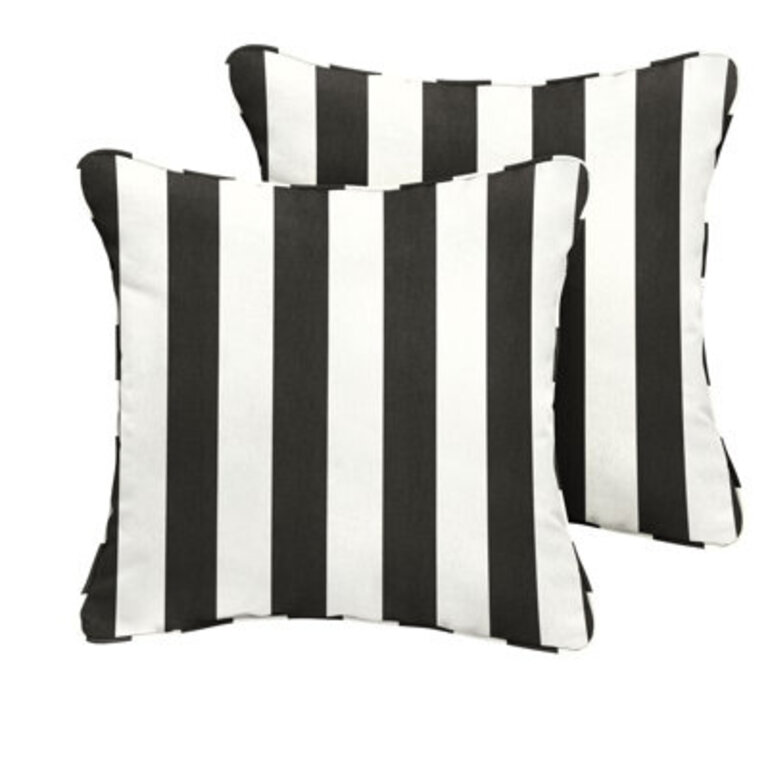 Hartford Sunbrella Striped Weather Resistant Pillow Cover  Insert