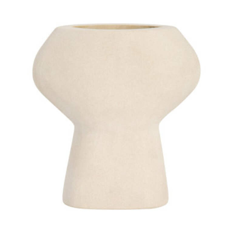 Stone Textured Natural Round Bulbous Vase