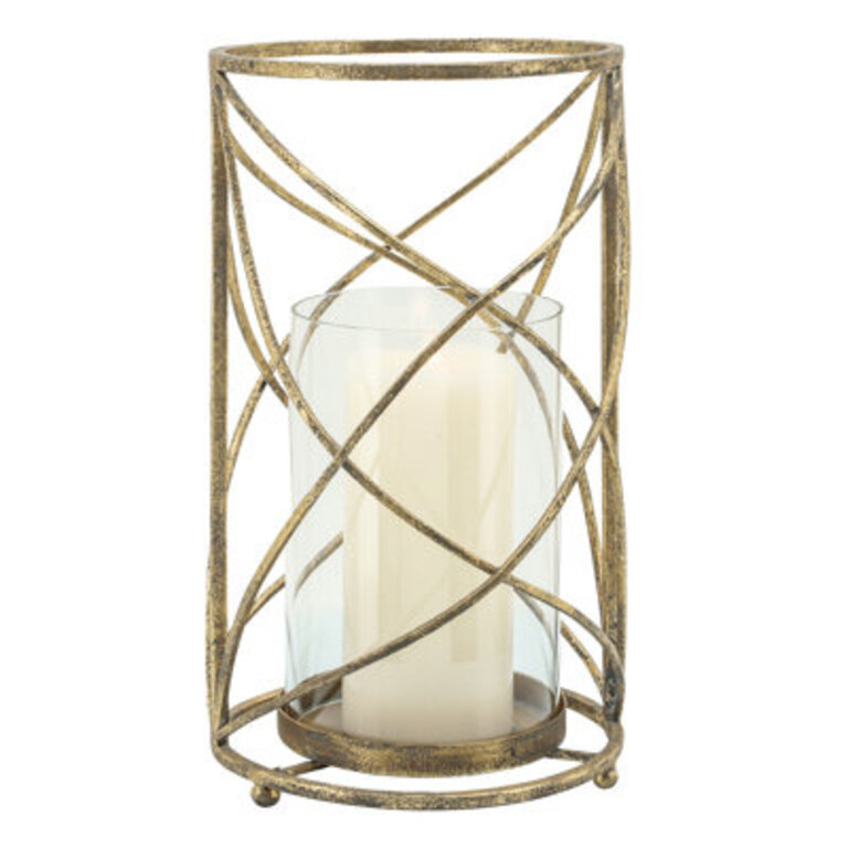 Geometric Metal Hurricane with Glass Insert