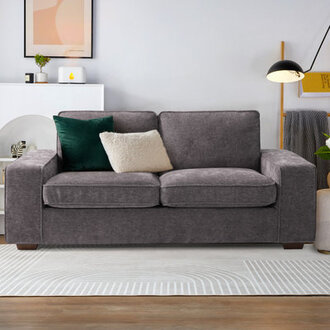 Saidee Chenille Square Arm Loveseat Sofa Comfy Sofa Couch Removable Sofa Cover Easy to Install