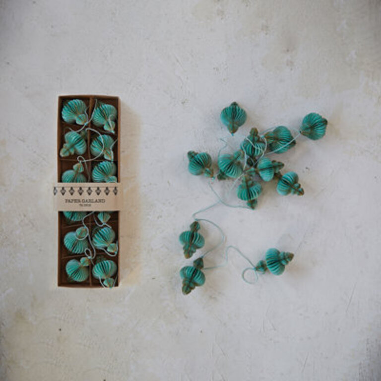6 Hawanatu Handmade Recycled Paper Honeycomb Finial with Glitter Garland