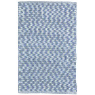 Herringbone DenimIvory Handwoven IndoorOutdoor Rug